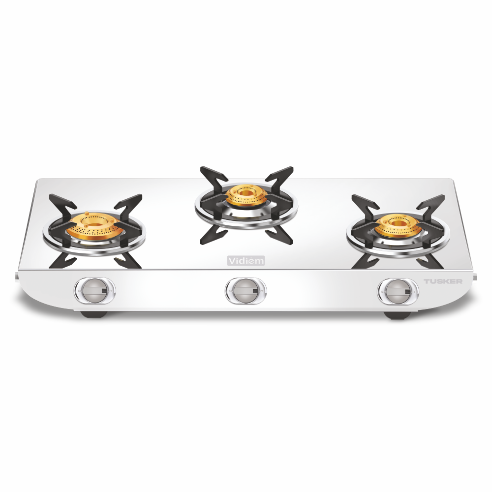 VIDIEM SS GAS STOVE 3BURNER -TUSKER