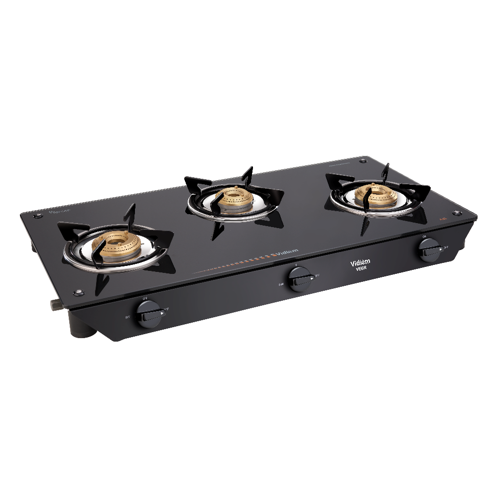 VIDIEM GLASS TOP 3BURNER -VEER