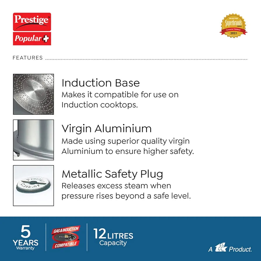 PRESTIGE 12LTR 10210 COOKER ALU POP PLUS