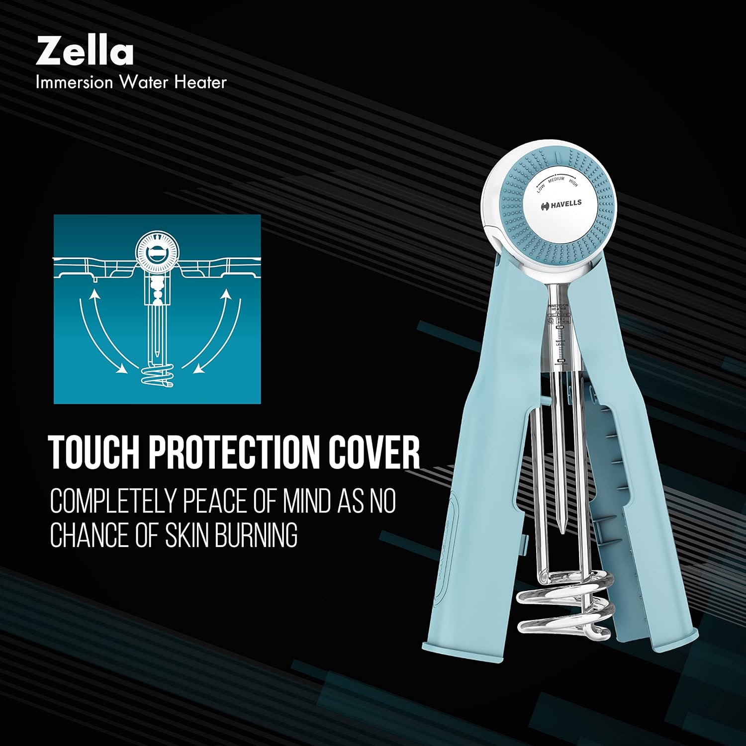 HV IMMERSION HEATER ZELLA FLAP 1000W AUTO
