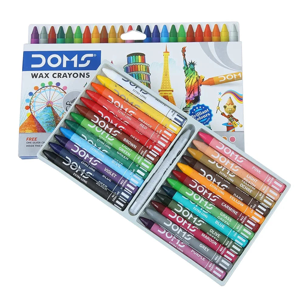 DOMS 3450 LONG WAX CRAYONS 24 SHADE