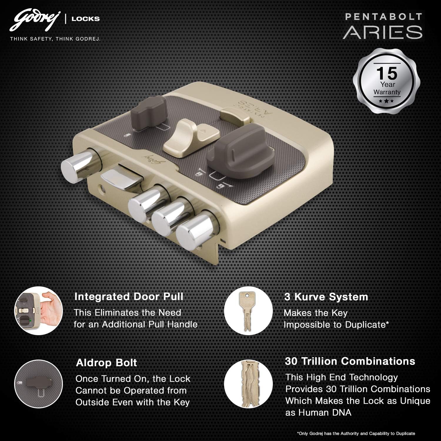 GDJ 6362 PENTA BOLT ARIES LOCK
