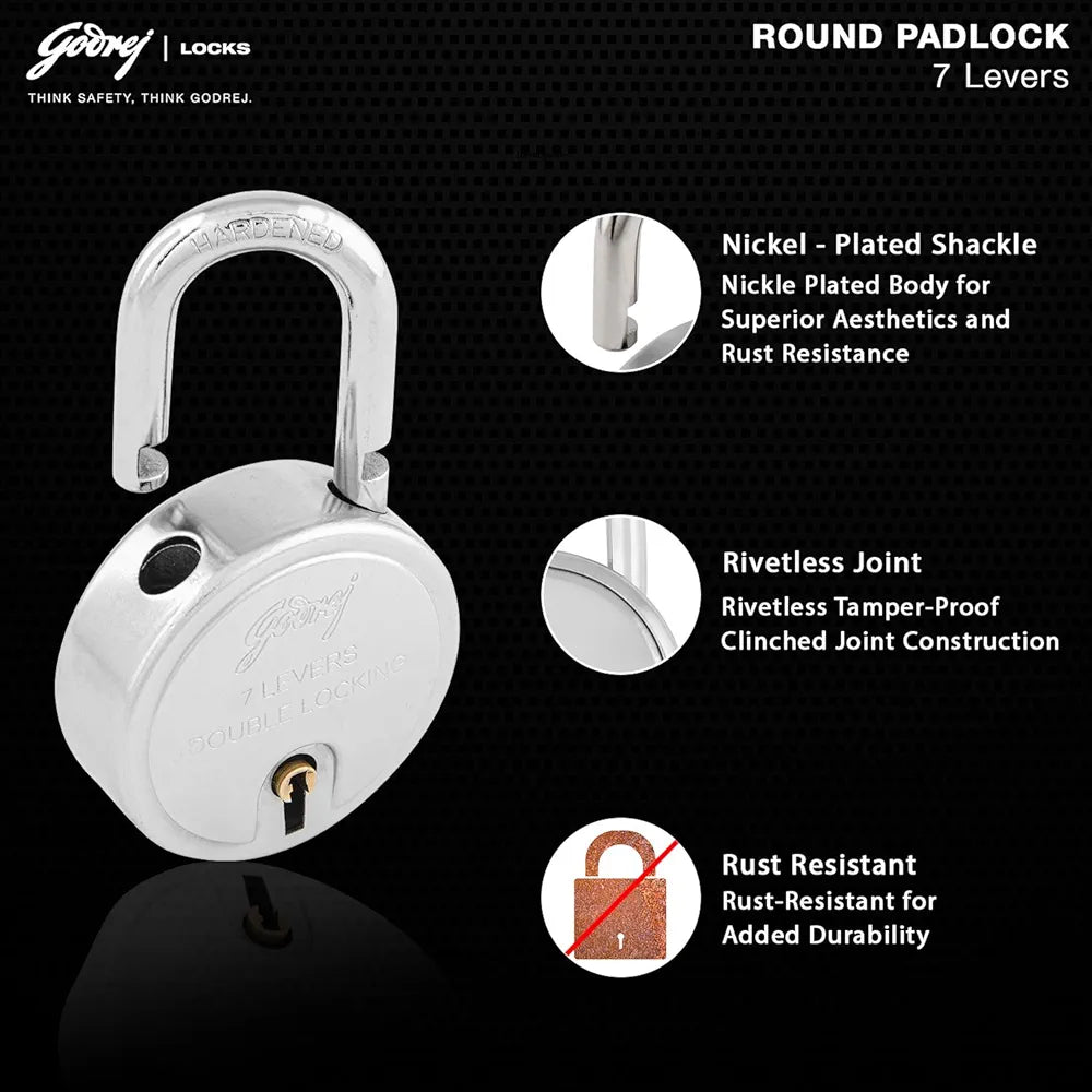 GDJ 8149 RND PAD LOCK 67MM 7L
