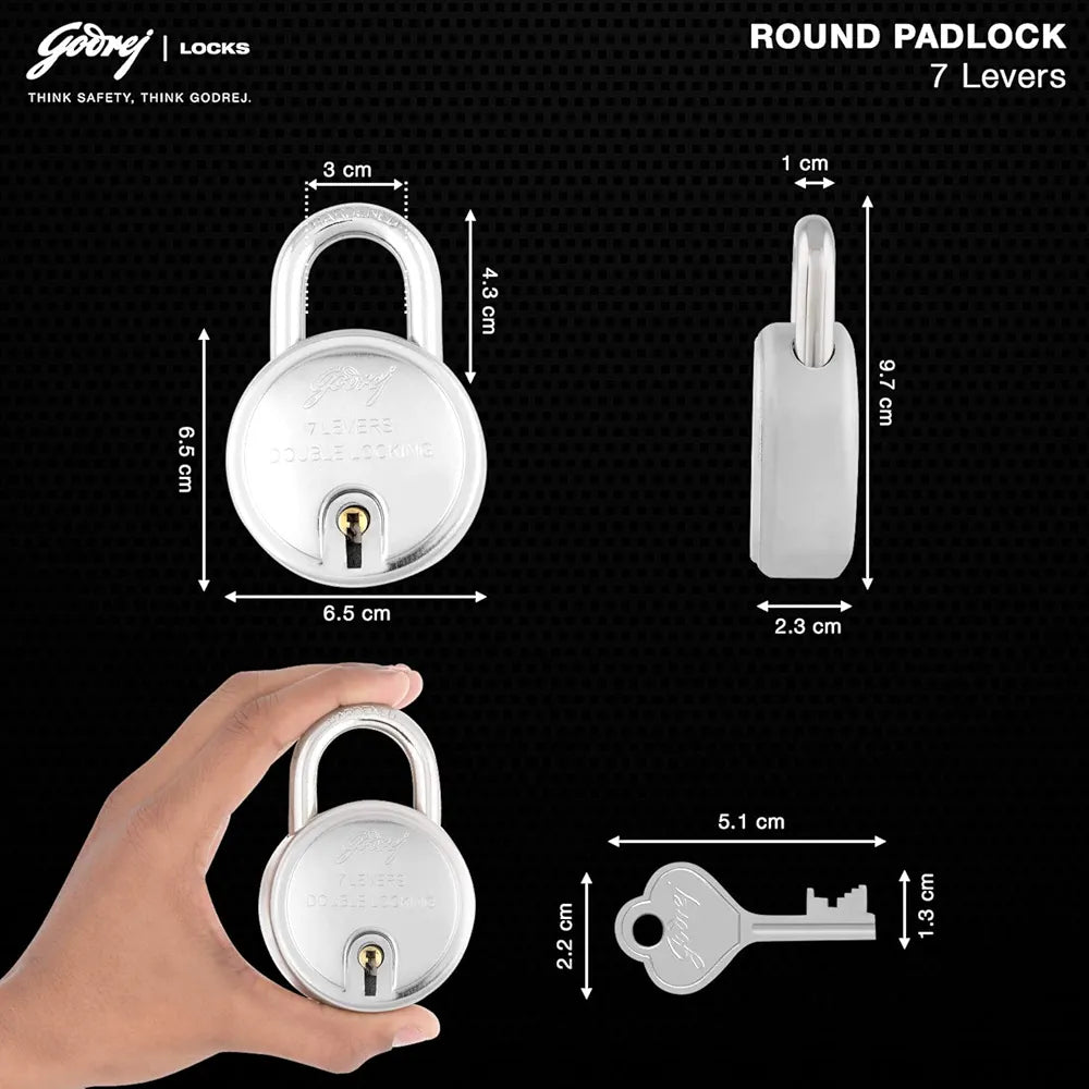 GDJ 8149 RND PAD LOCK 67MM 7L