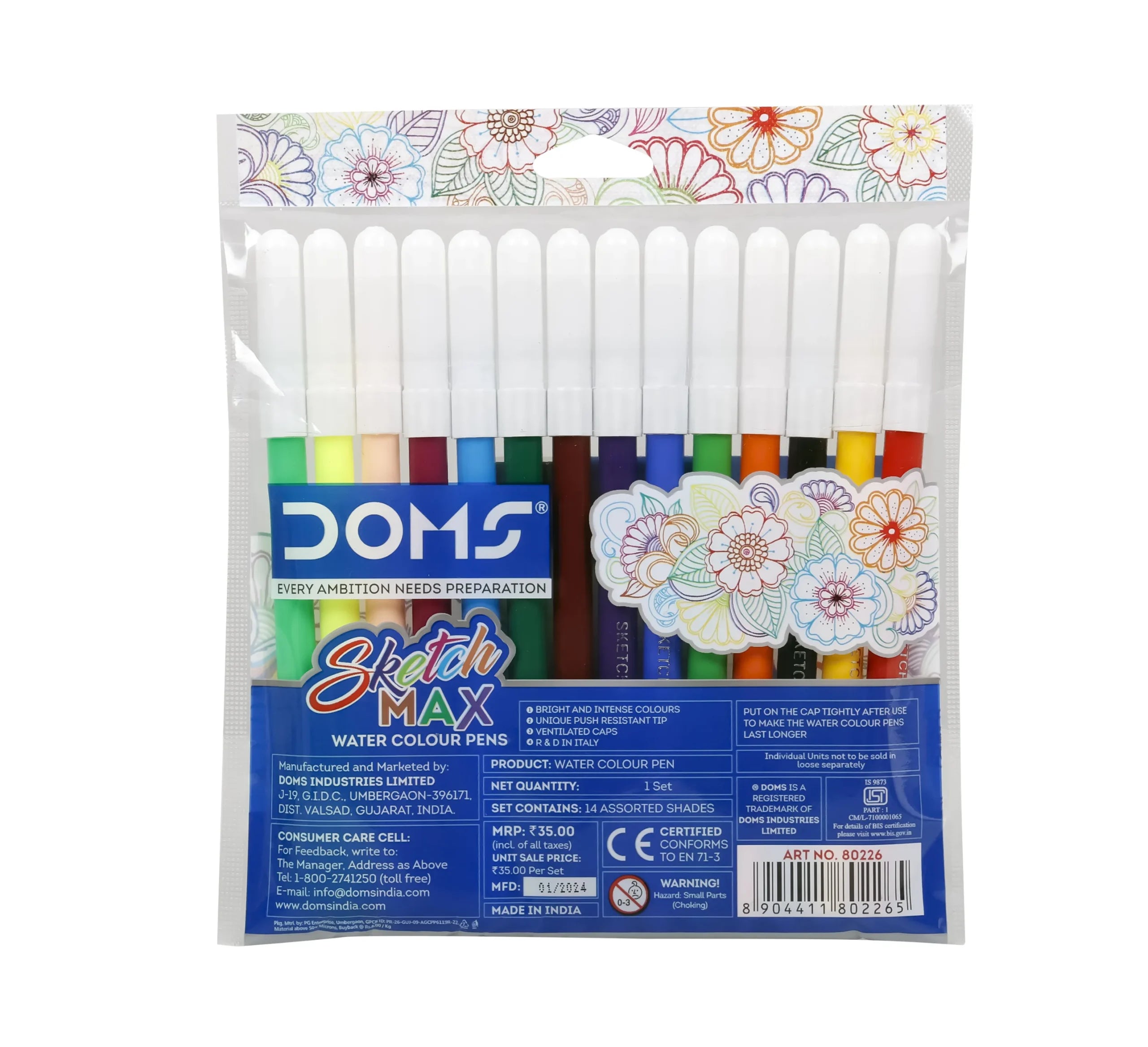 DOMS 80226 SKTECH MAX W CLR PEN 14