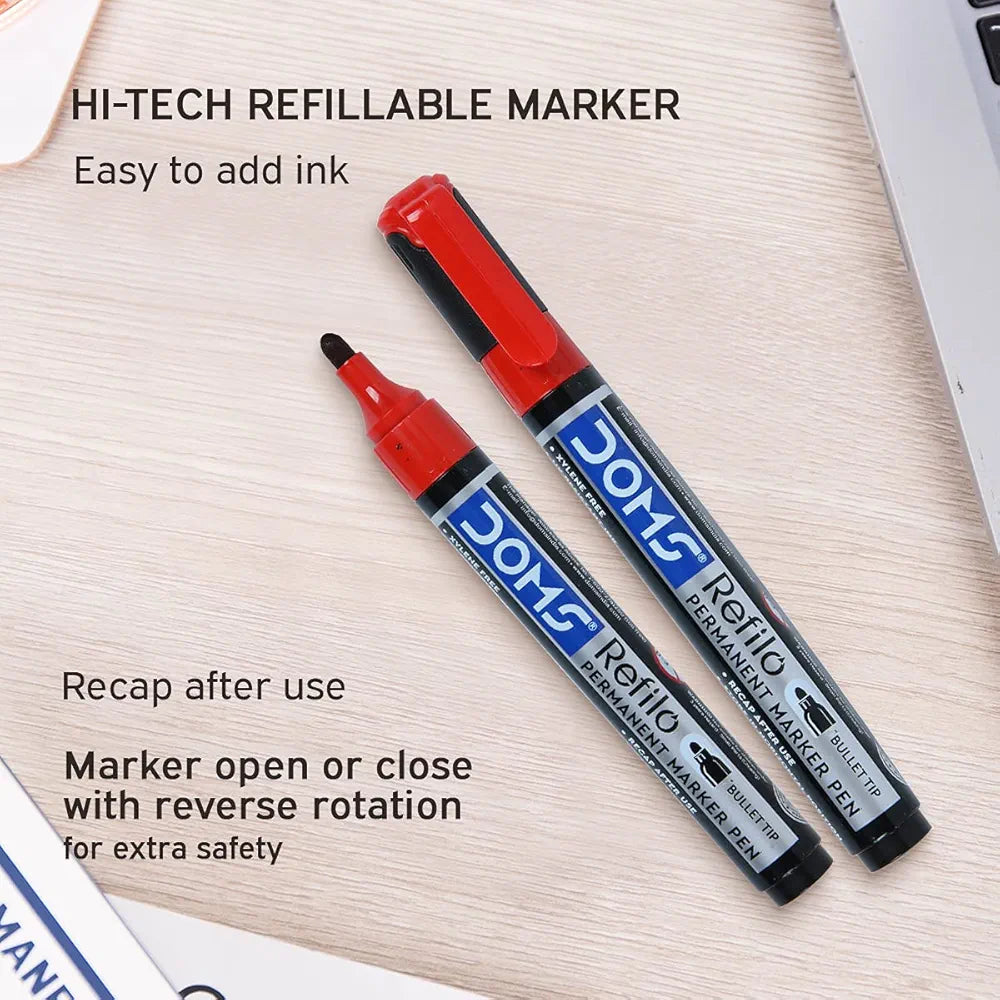 DOMS 7413- RED PERMANENT MARKER