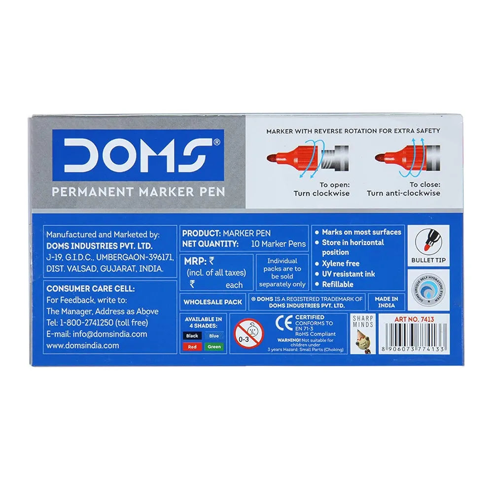DOMS 7413- RED PERMANENT MARKER