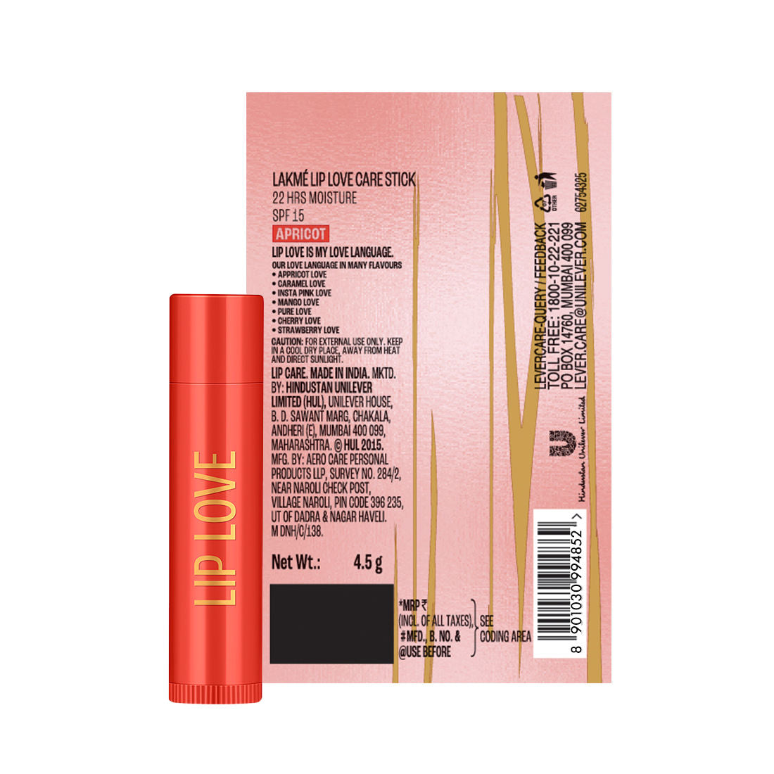 LAKME LIP LOVE APRICOT 4.5G