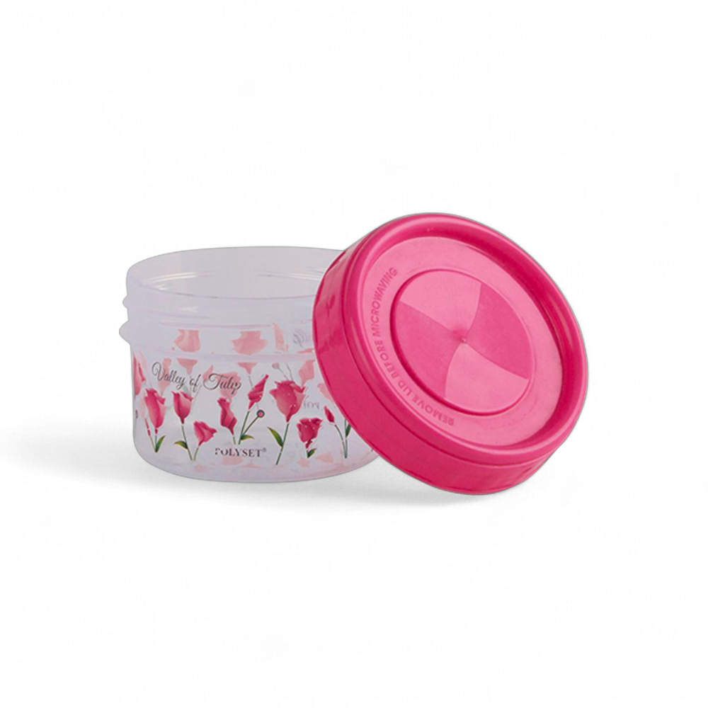 TWISTY 300ML CONTAINER FOIL PRINT PINK