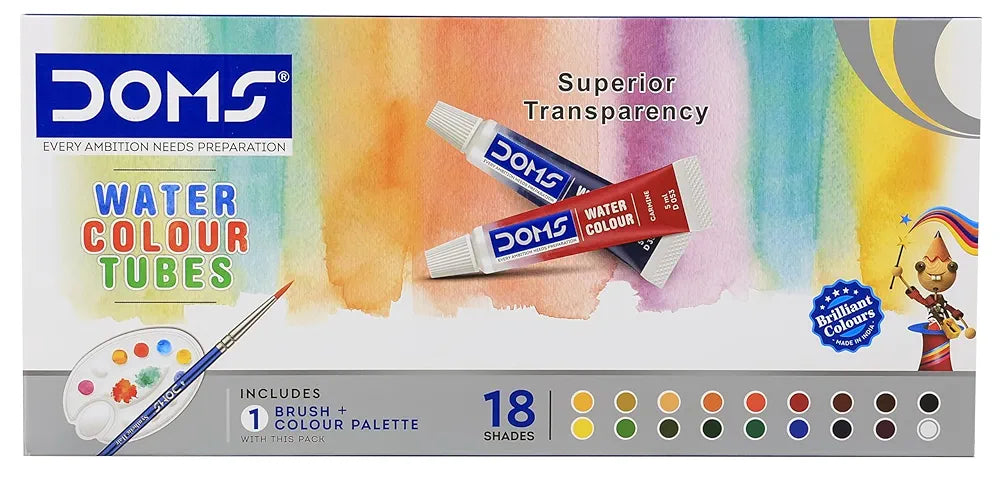 DOMS 80376 W/COLOUR TUBE 18 SHADE
