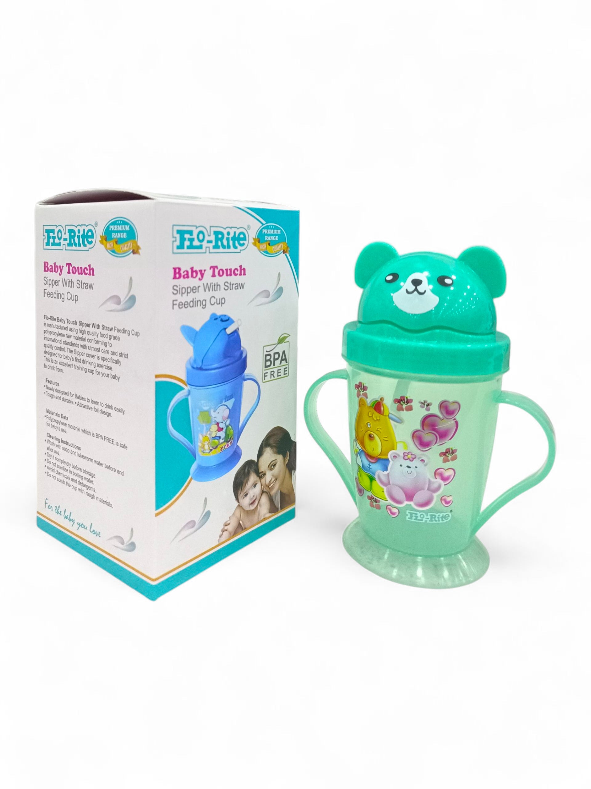 FLO RITE BABY TOUCH SIPPER WITH STRAW GREEN