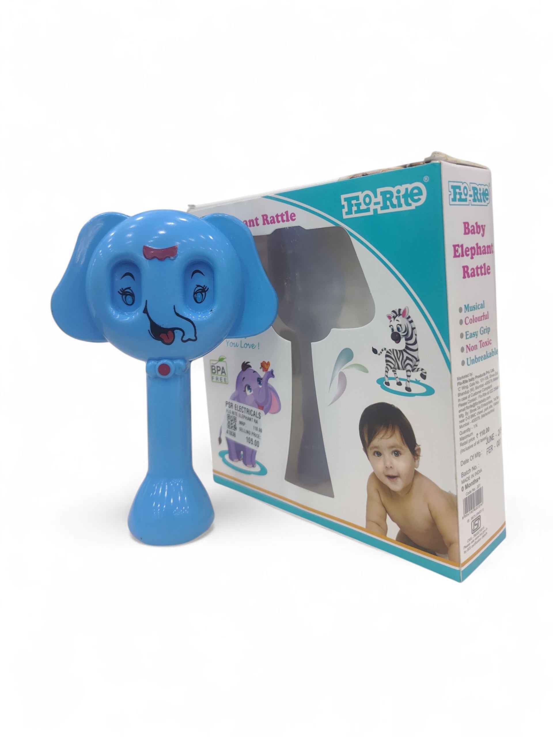 FLO RITE ELEPHANT RATTLE BLUE