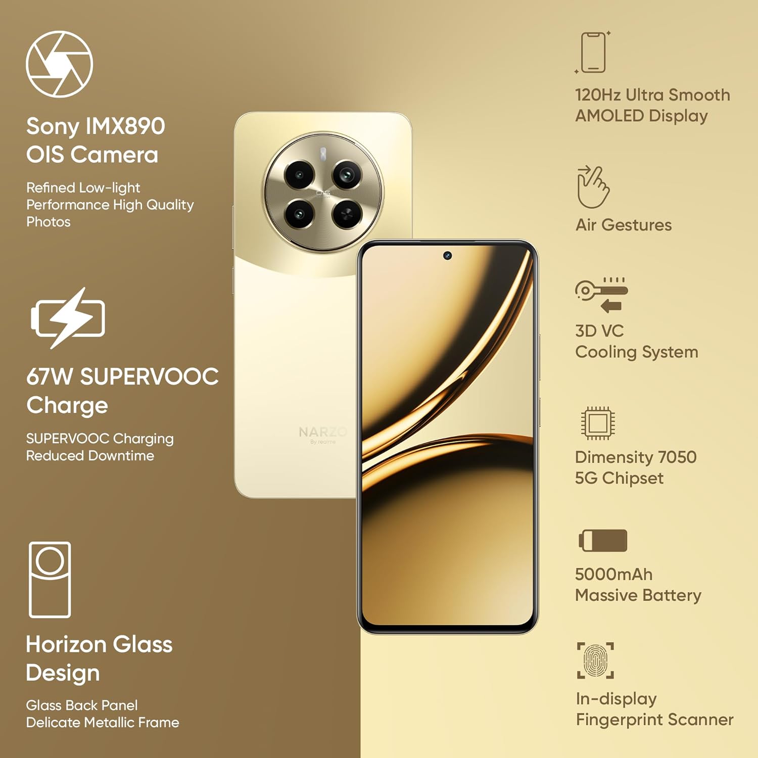 REALME NARZO 70PRO 5G 8+128 GGOLD