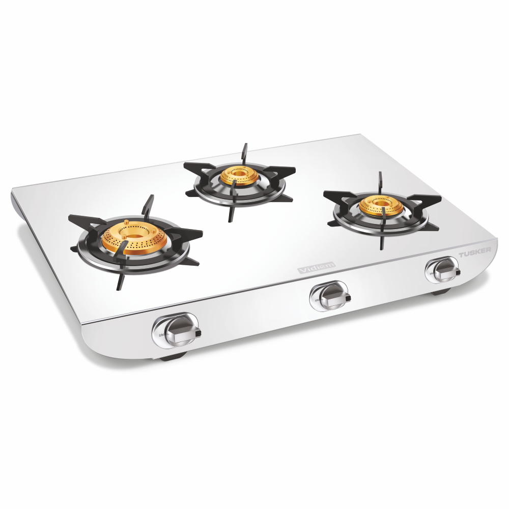 VIDIEM SS GAS STOVE 3BURNER -TUSKER