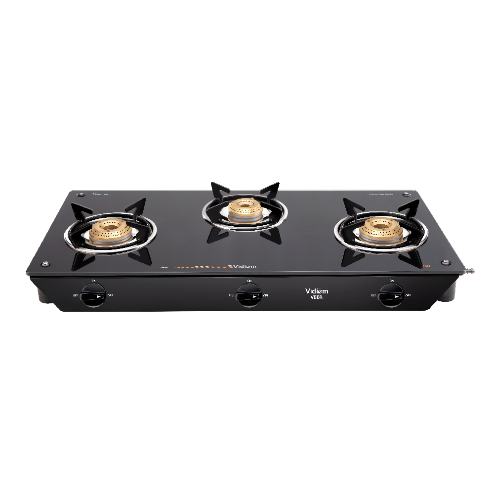 VIDIEM GLASS TOP 3BURNER -VEER
