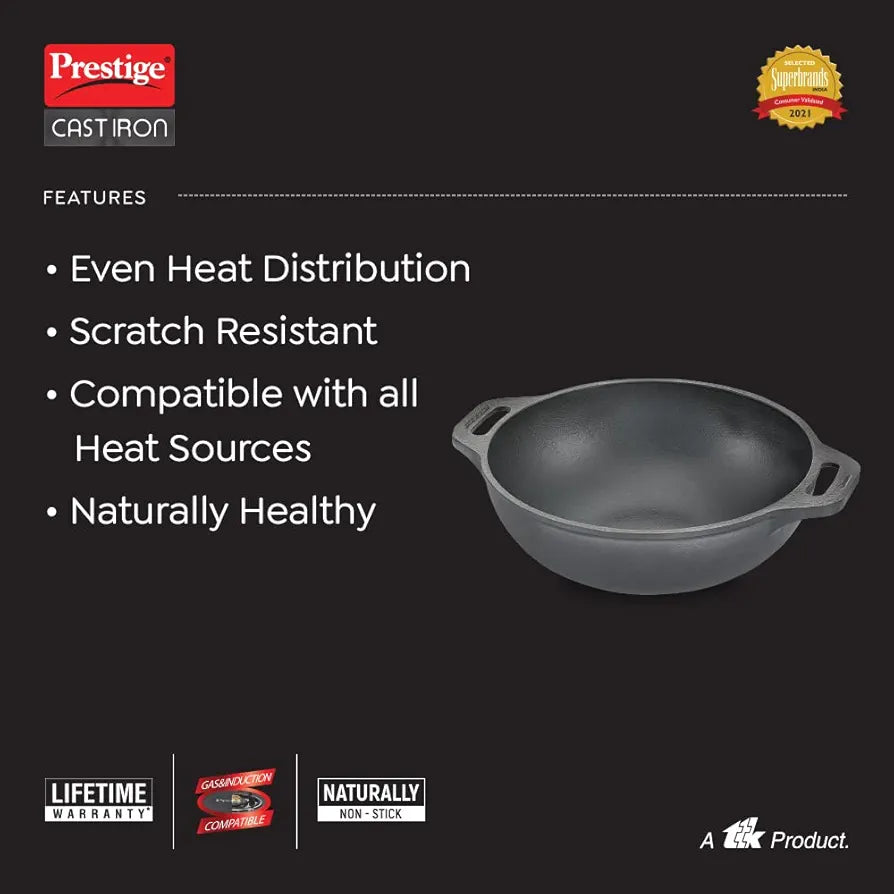PG 30561 KADAI 260MM WO LID CAST IRON