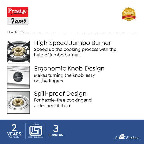 PG 40211 FAME 3B SS GAS STOVE