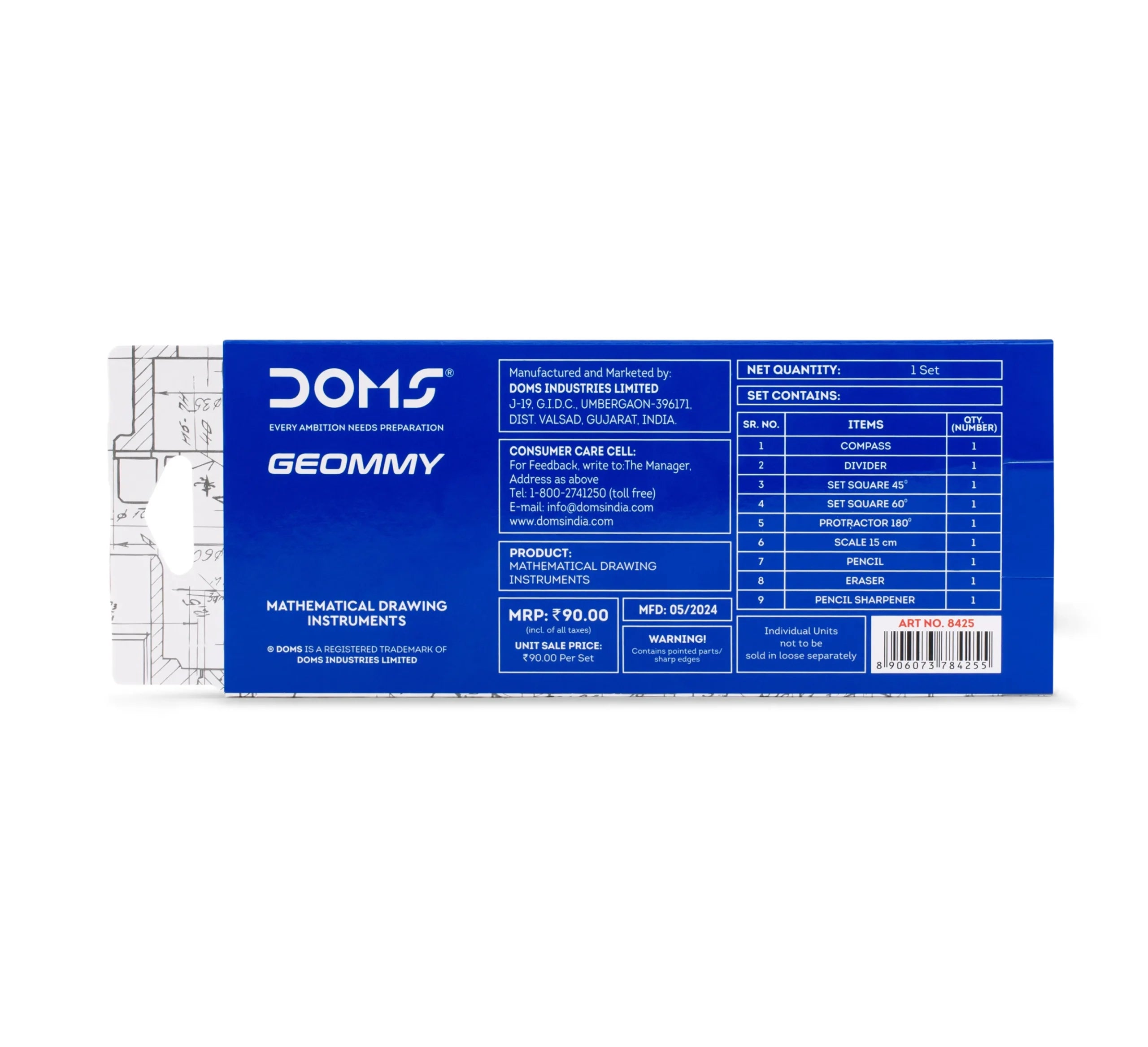DOMS 8425 GEOMMY MATH. DRAW BOX
