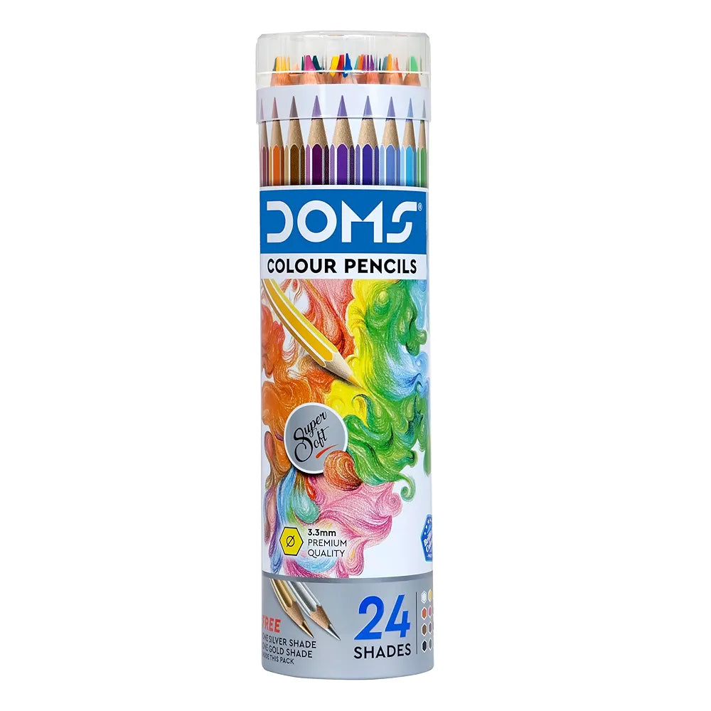 DOMS 7202 FSC 24 PENCIL RND TIN