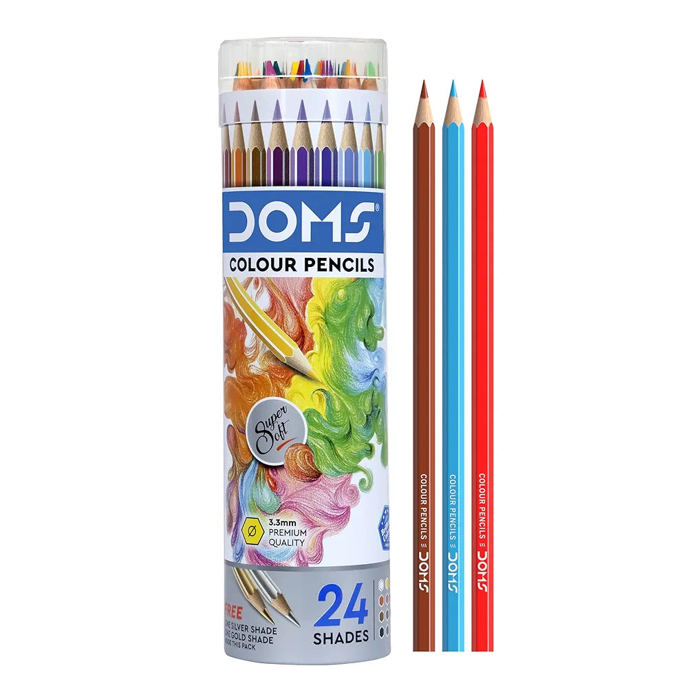 DOMS 7202 FSC 24 PENCIL RND TIN