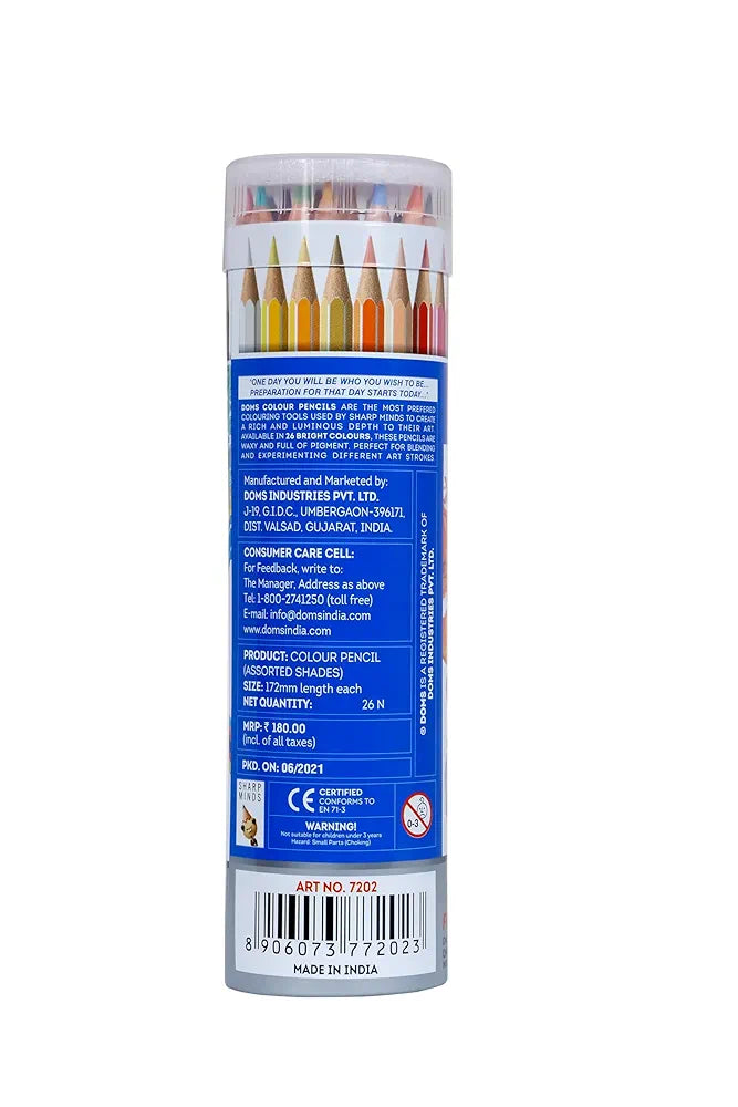 DOMS 7202 FSC 24 PENCIL RND TIN