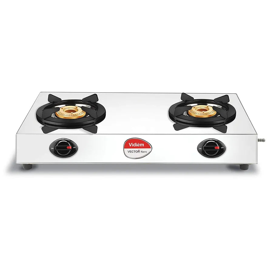 VIDIEM SS GAS STOVE 2BURNER -VECTOR NERO