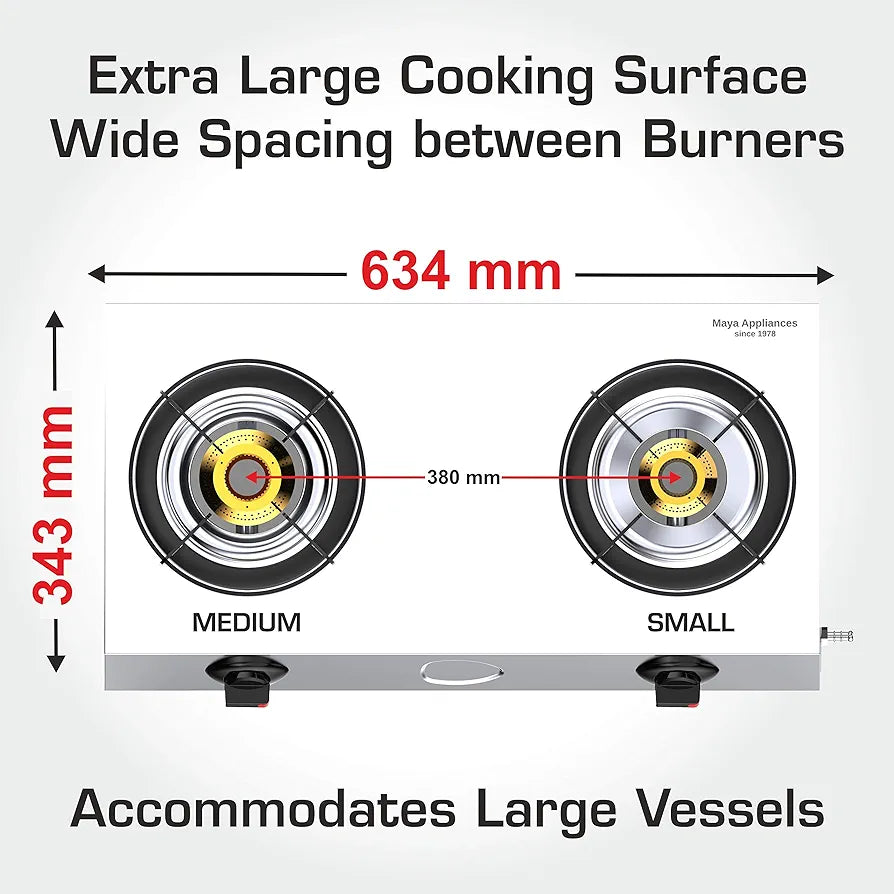 VIDIEM SS GAS STOVE 2BURNER -VECTOR NERO