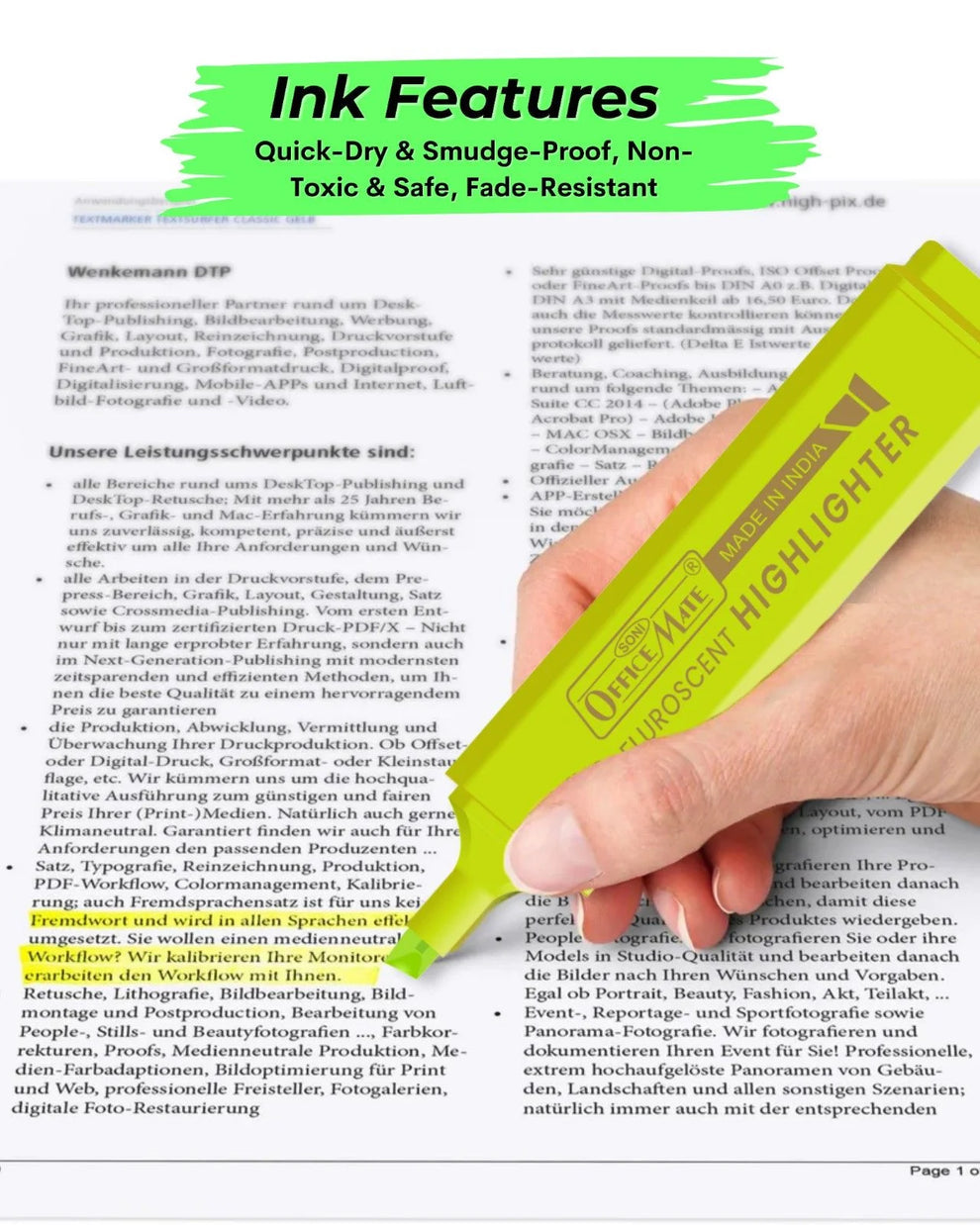 OFFICE MATE HIGHLIGHTER PEN YELLOW