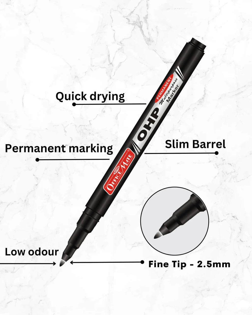 OFFICE MATE CD/DVD MARKER PEN BLACK