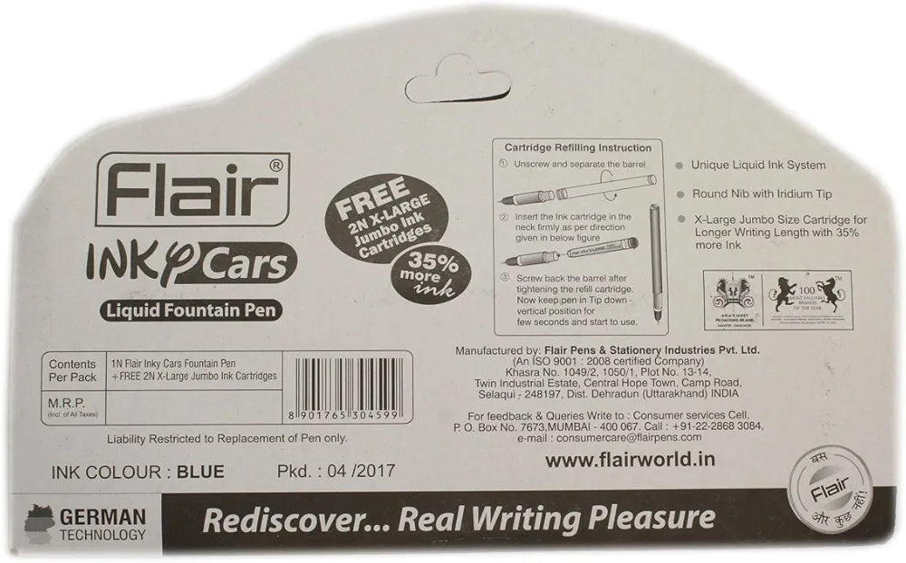 FLAIR INKY CARS LIQUID INK FOUNTAIN PEN