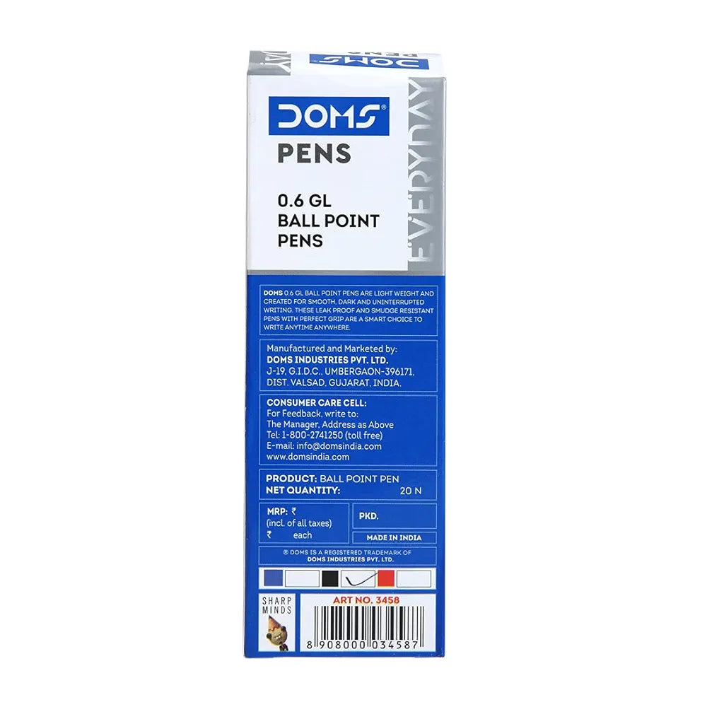 DOMS PEN 3458 BLK 0.6MM GEL PEN