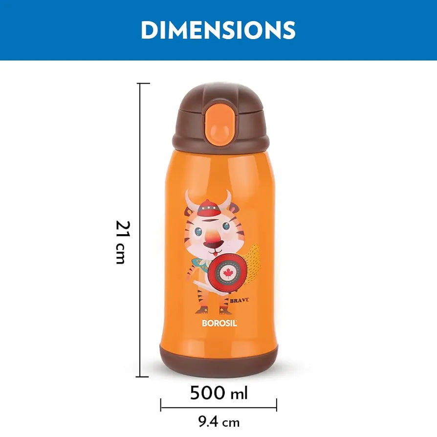 BRSL KBT500ORG 500ML TIGRY KIDS WBOTTLE