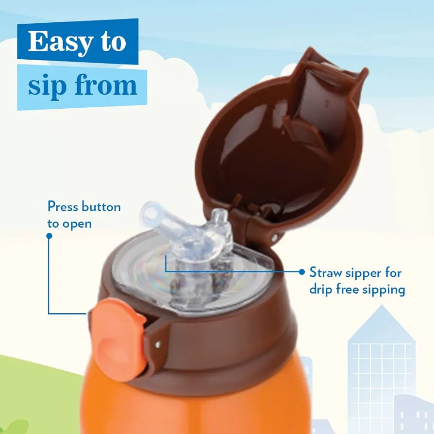 BRSL KBT500ORG 500ML TIGRY KIDS WBOTTLE