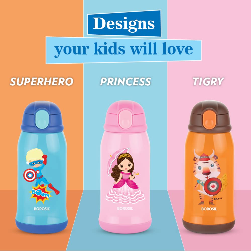 BRSL KBT500ORG 500ML TIGRY KIDS WBOTTLE