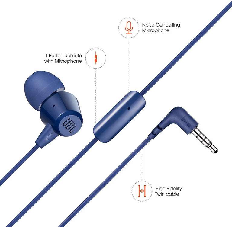 JBL T50HI EARPHONE BL