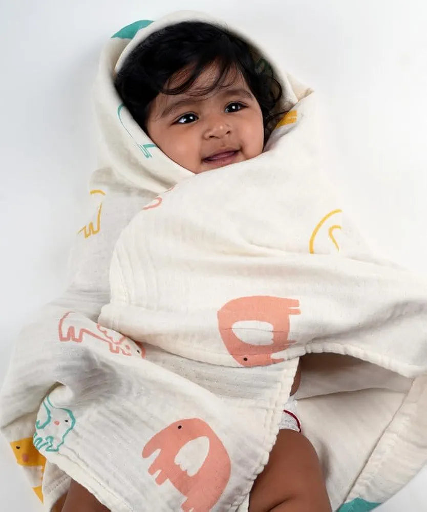 DT BAMBOO 4 LAYER BABY TOWEL 75X75CM