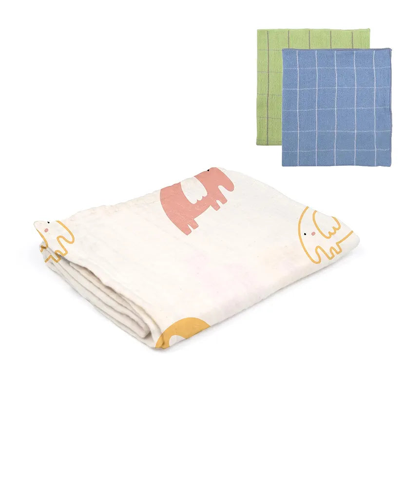 DT BAMBOO 4 LAYER BABY TOWEL 75X75CM