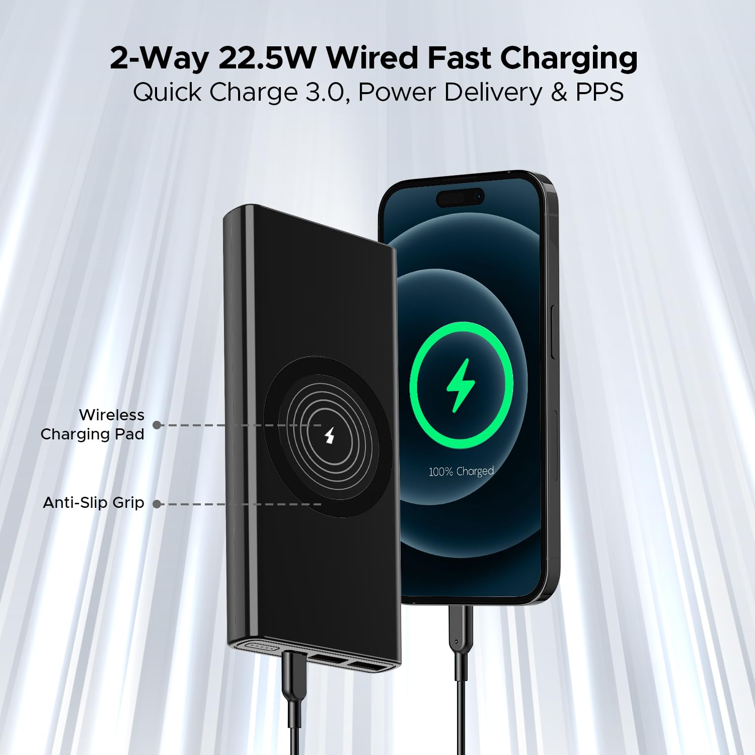 BOAT PB310 POWER BANK WIRELESS PRO CARBON B