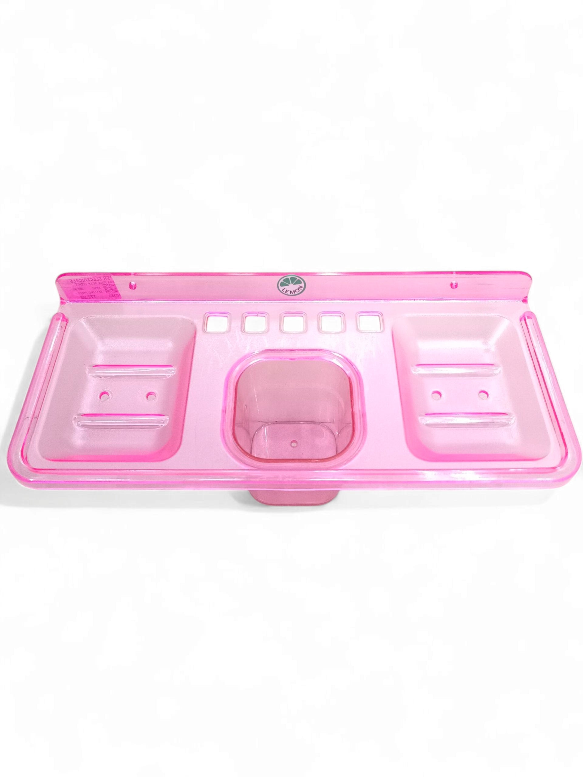 ABS PINK SOAP DISH-TUMBLER 4IN1
