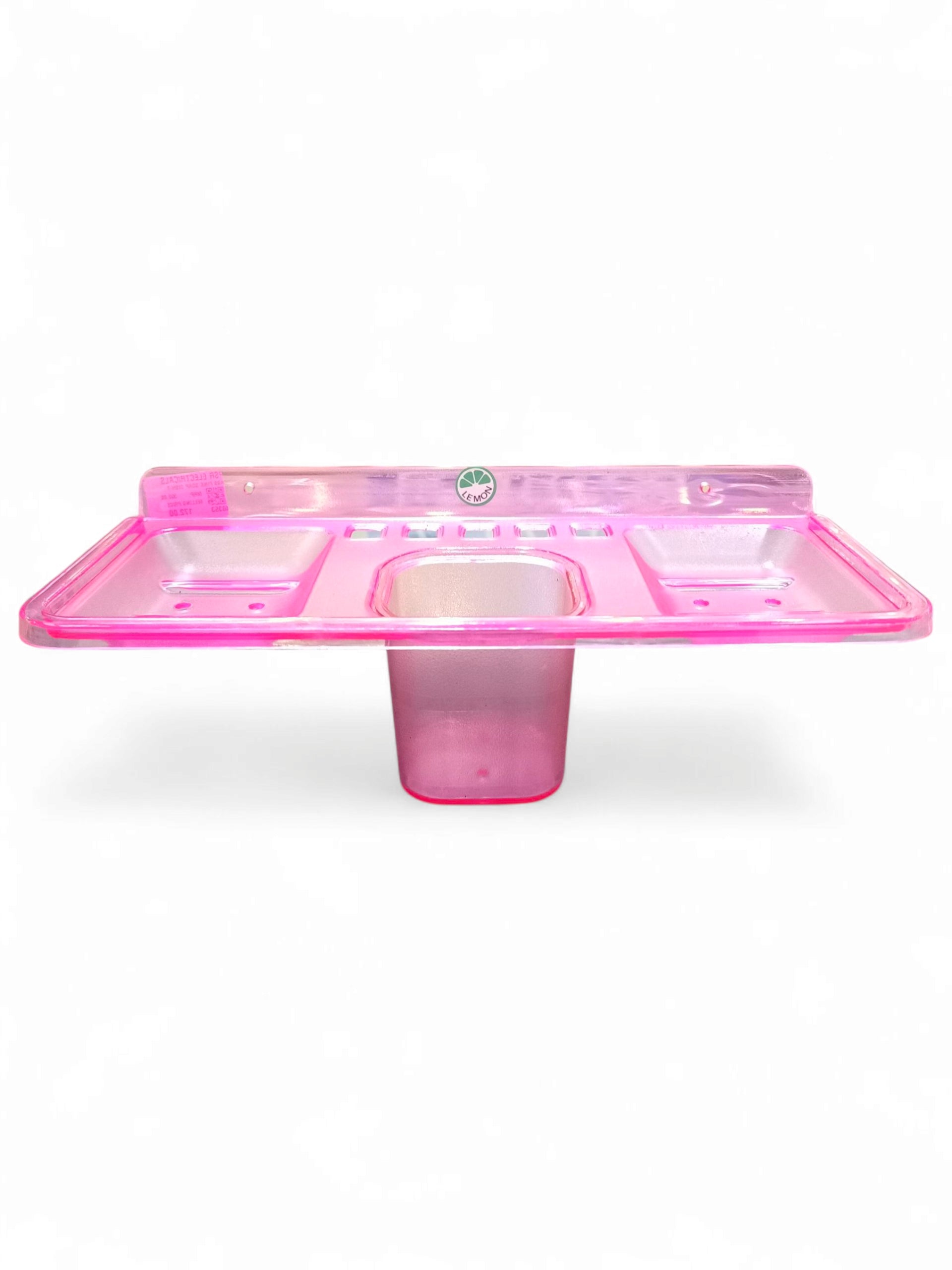 ABS PINK SOAP DISH-TUMBLER 4IN1