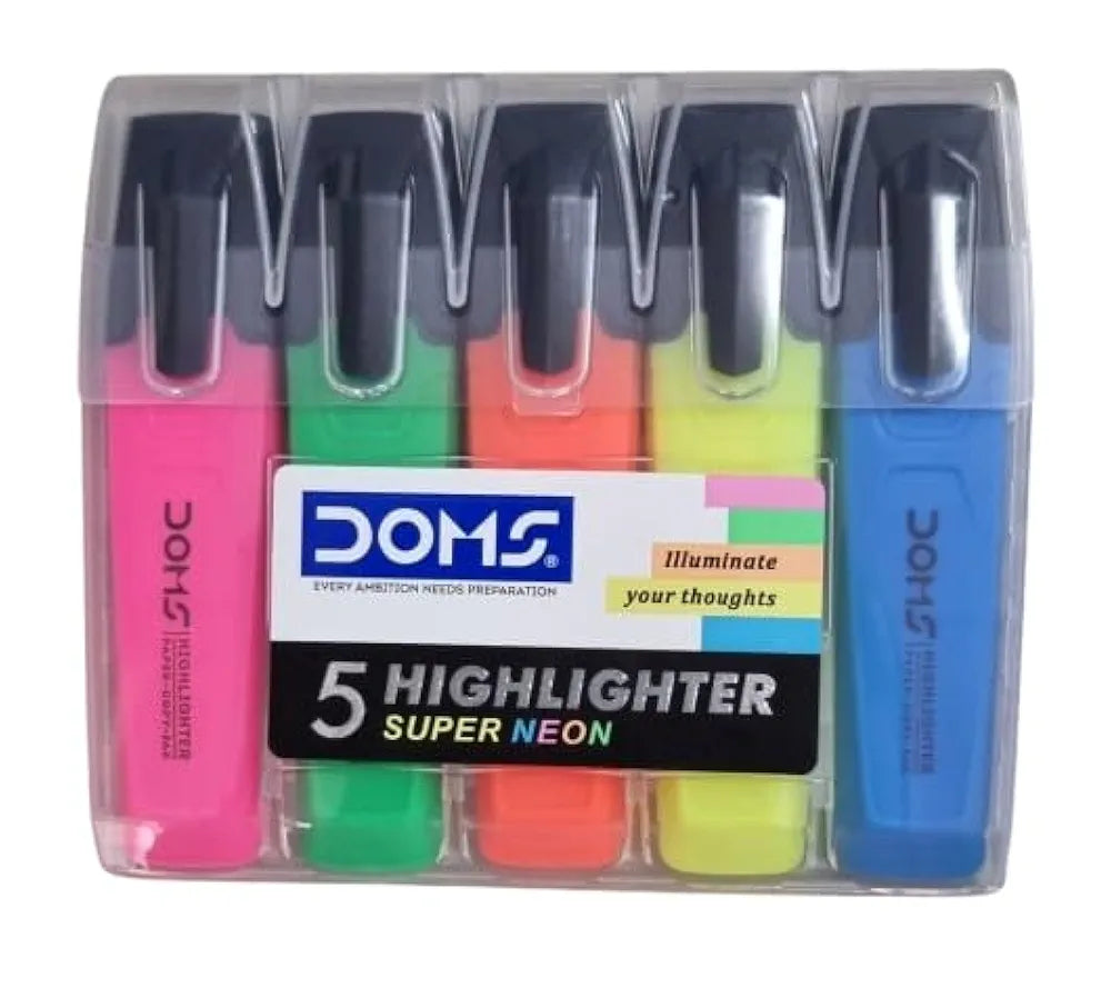 DOMS 80470 NEON HIGHLIGHTER 5(S)