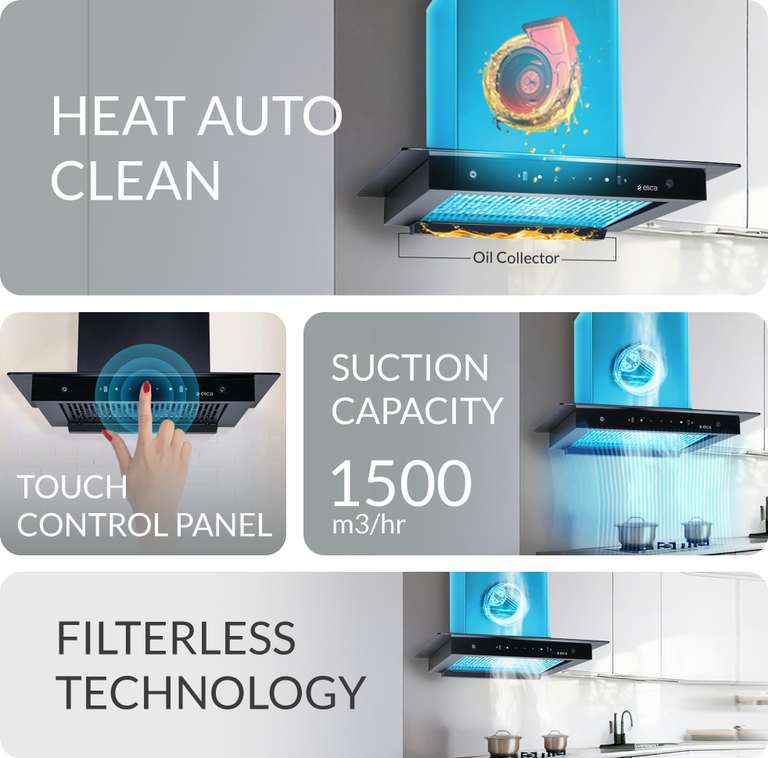 ELICA CHIMNEY MS NERO FL600 HAC LTW FLAT