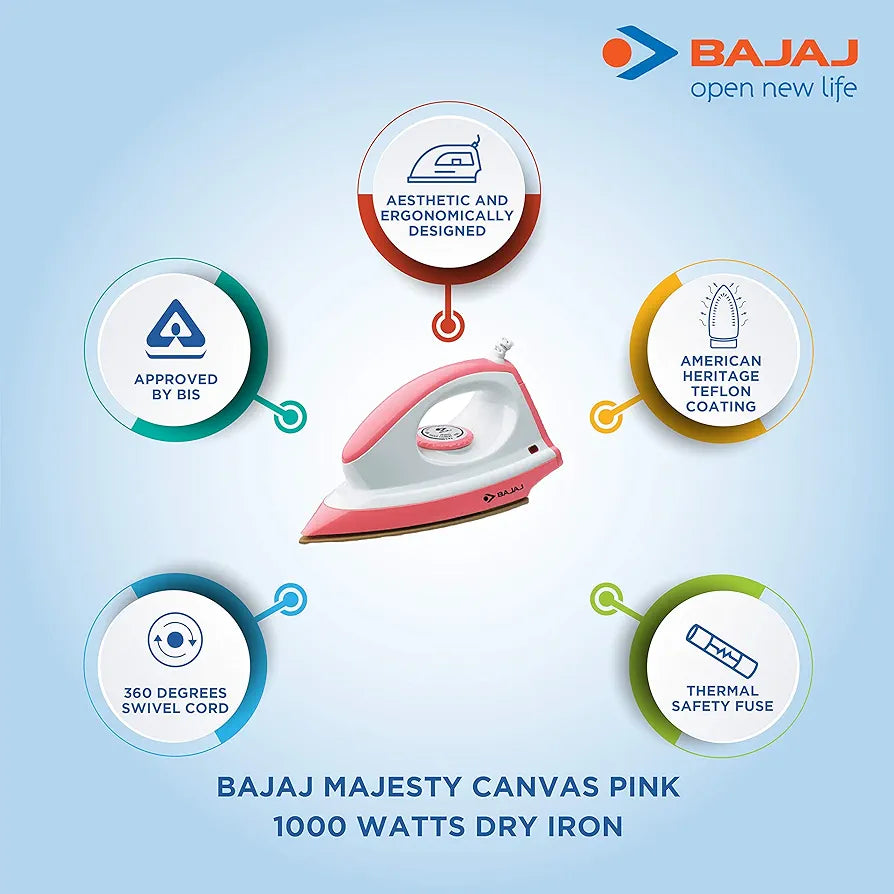 BAJAJ IRON BOX MAJESTY CANVAS PINK