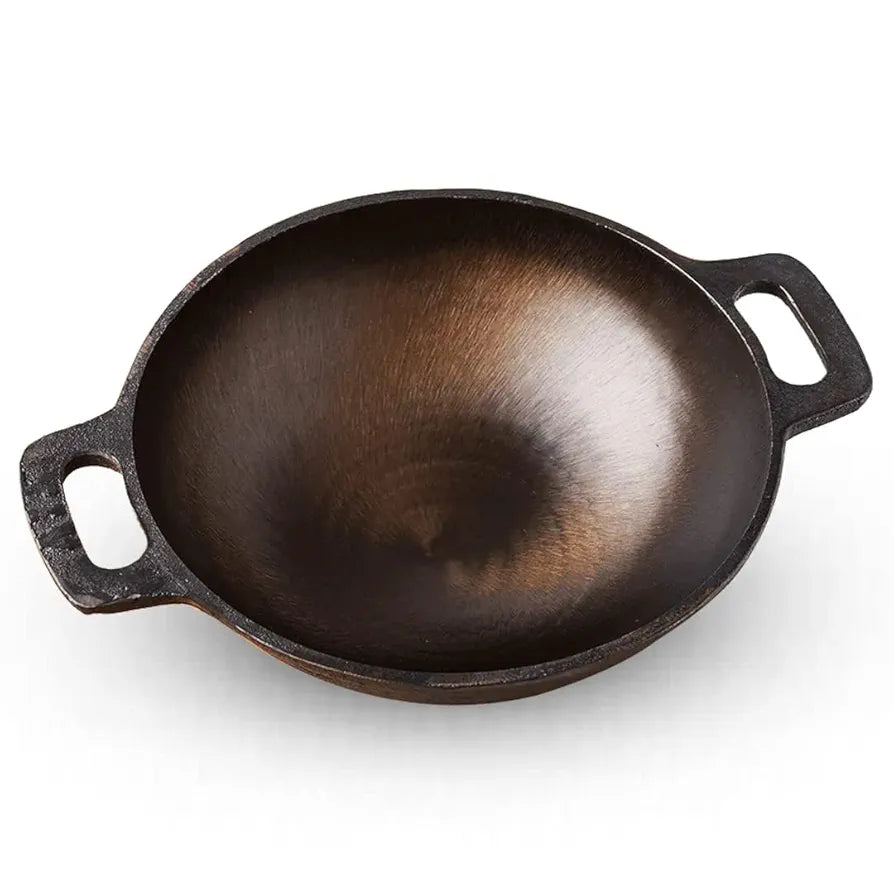 INDUS VALLEY KA-008 CAST IRON SMOOTH KADAI 10 INCH