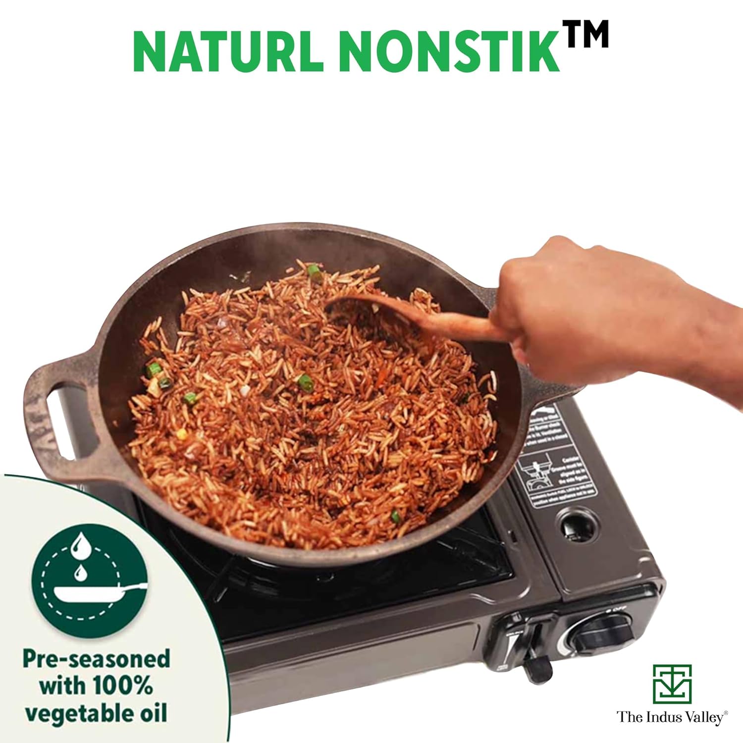 INDUS VALLEY KA-008 CAST IRON SMOOTH KADAI 10 INCH