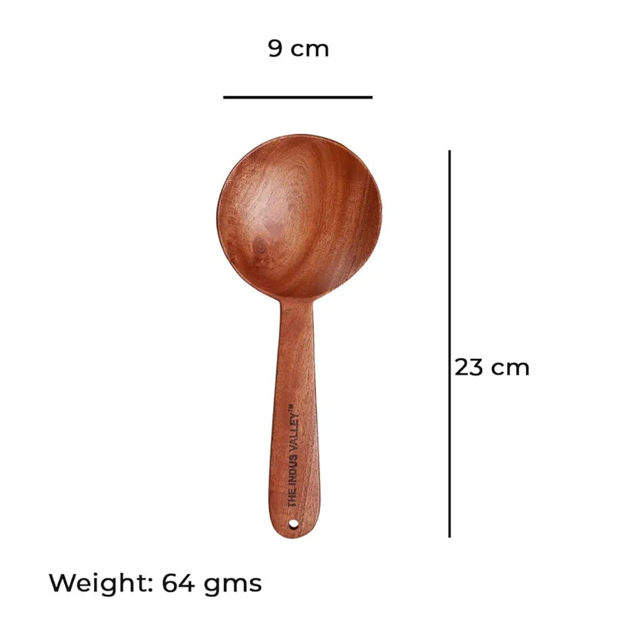NEEM WOOD SE-002 LADLE SERVE 23CM