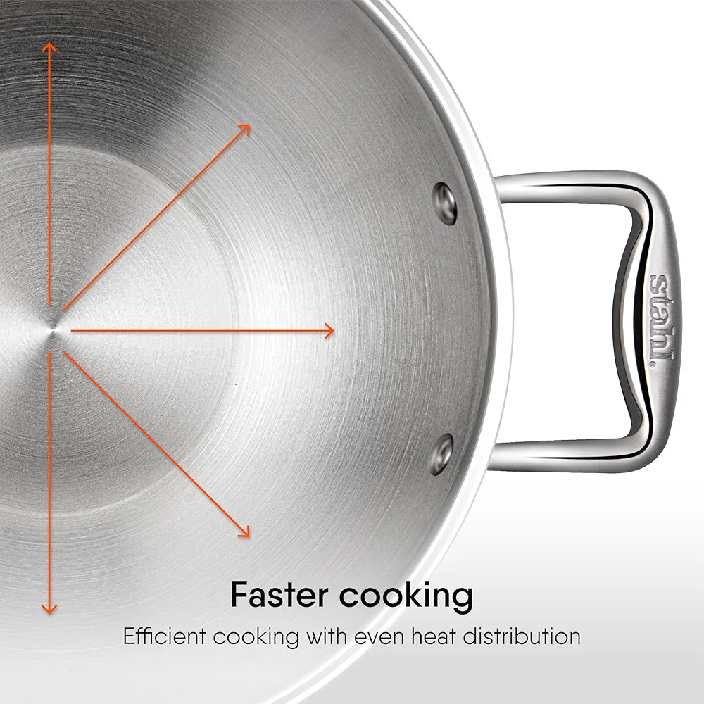 STAHL TRIPLY 20CM KADAI+LID 4320
