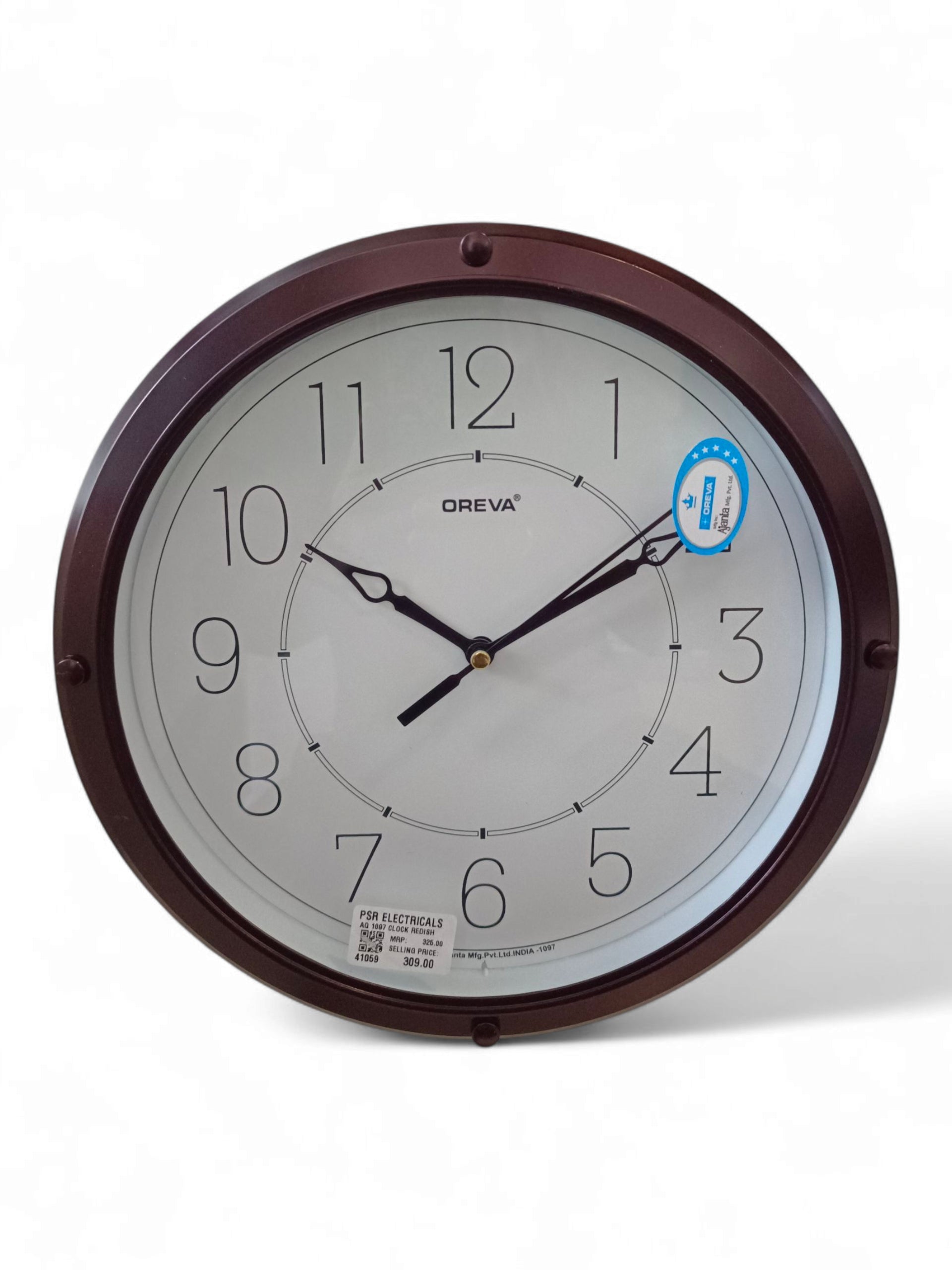 AQ 1097 CLOCK REDISH BLACK