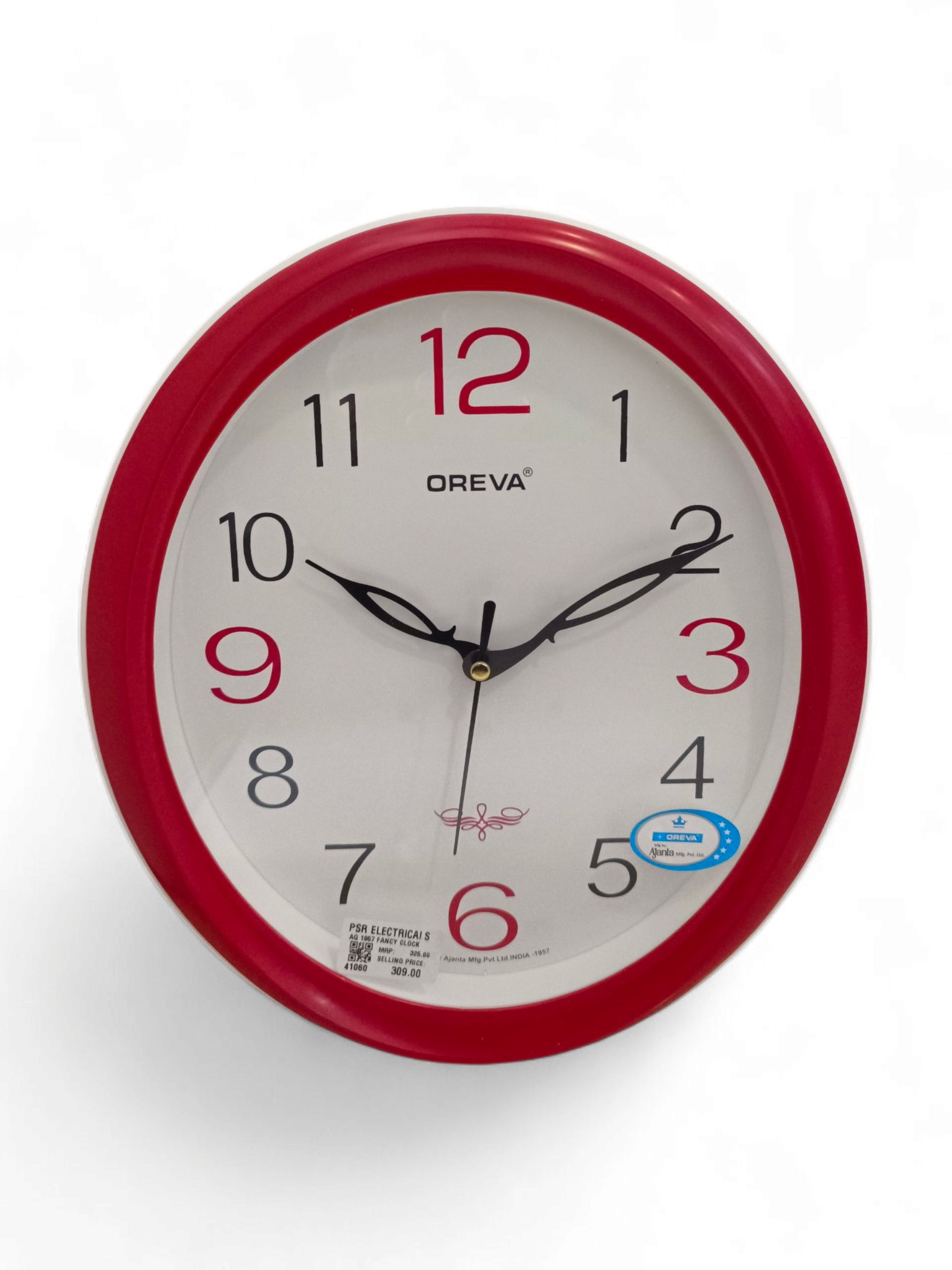AQ 1957 FANCY CLOCK RED