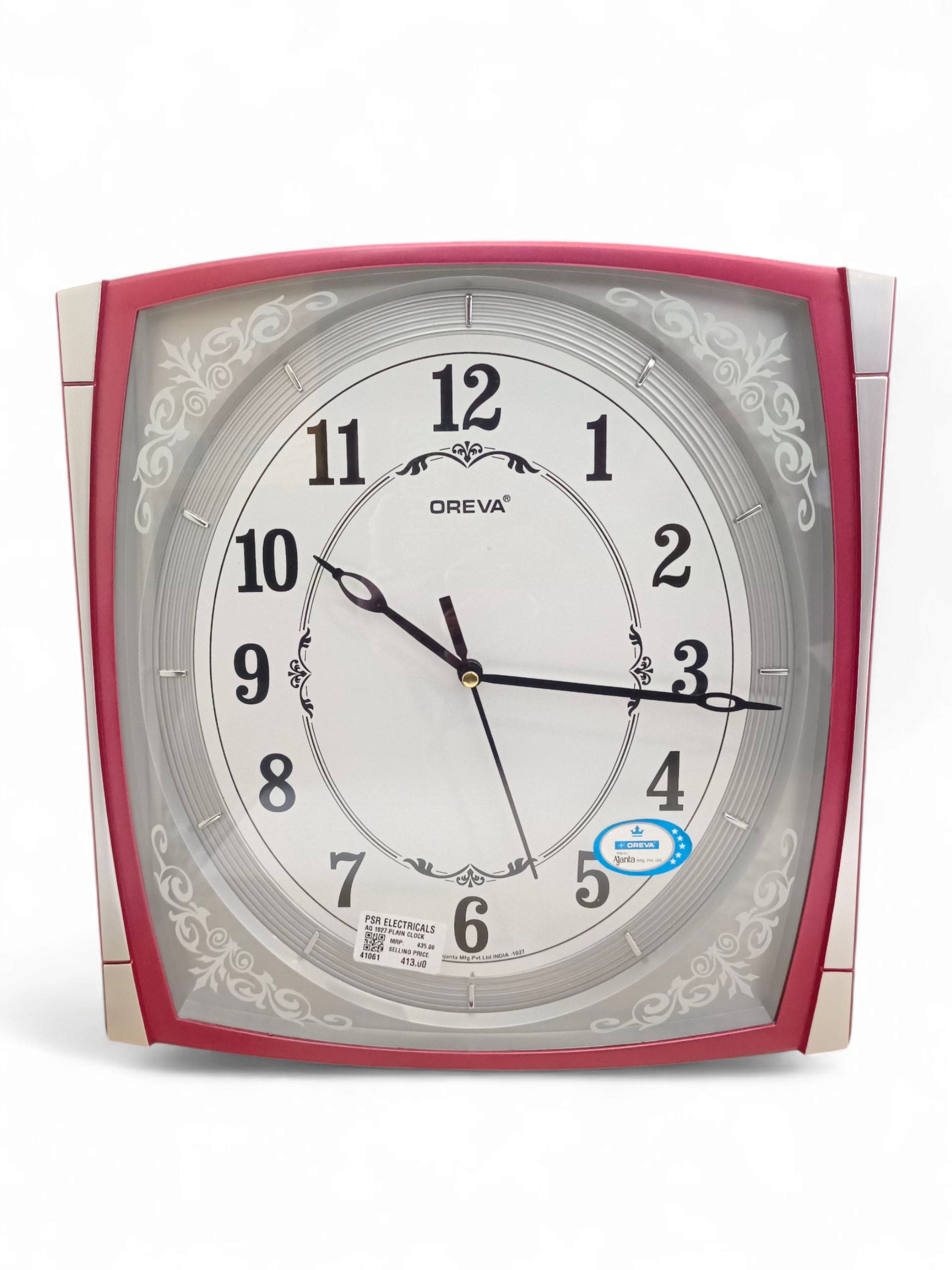 AQ 1027 PLAIN CLOCK RED PEARL
